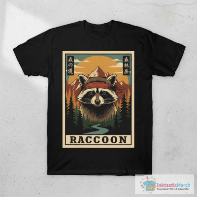 Raccoon Commando Poster - Vintage Mischievous Forest Warrior Art T-Shirt