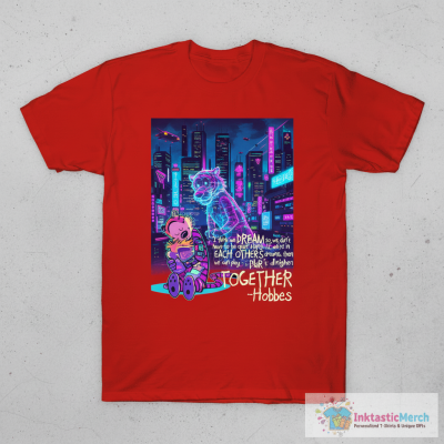 SPACEMAN SPIFF GHOST CALVIN AND HOBBES CARTOON ALIEN ADVENTURE 4 T-Shirt