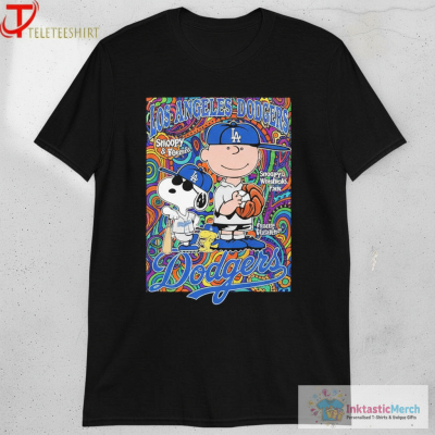 Snoopy And Woodstock Charlie Brown Los Angeles Dodgers Fan The Peanuts T-shirts