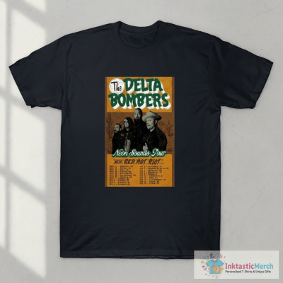 The Delta Bombers Neon Sounds Tour 2023 With Red Hot Riot T-shirts