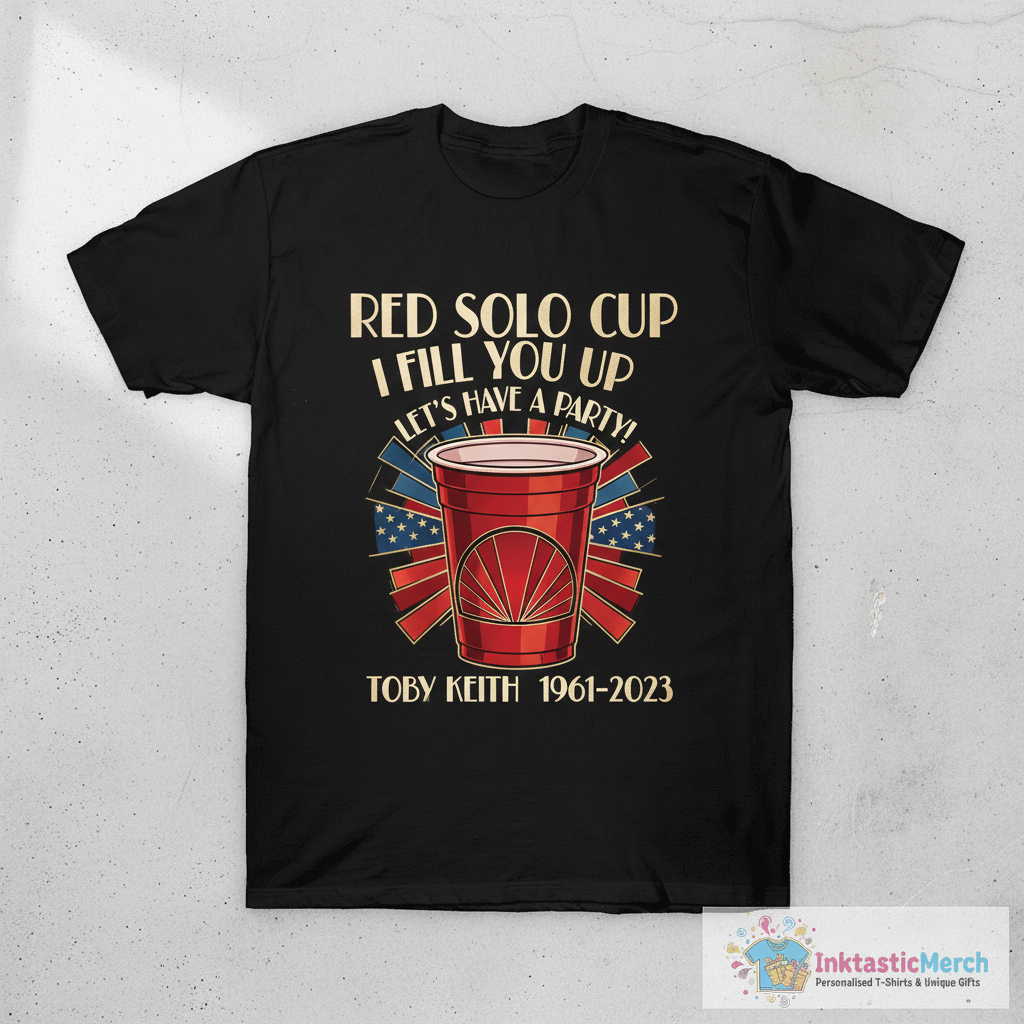 Toby Keith T-Shirt Rememberance Of Toby Red Solo Cup 1 Toby Keith T-Shirt Rememberance Of Toby Red Solo Cup