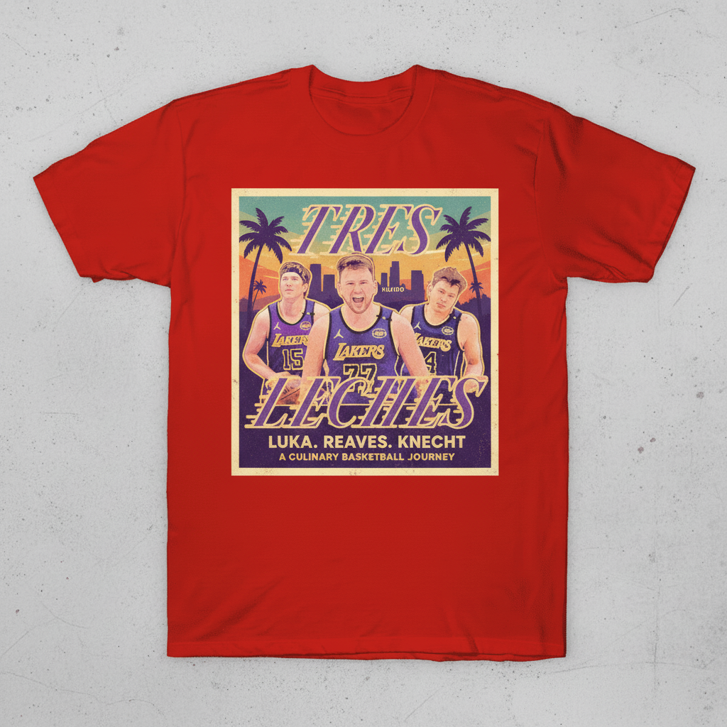 Tres Leches Luka Doncic Austin Reaves And Dalton Knecht Los Angeles Lakers T-shirts 1 Tres Leches Luka Doncic Austin Reaves And Dalton Knecht Los Angeles Lakers T-shirts
