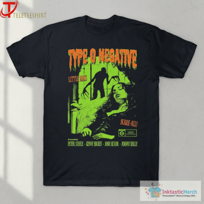 Type O Negative Little Miss Scare Peter Steele Kenny Hickey Josh Silver Johnny Kelly All Scare All Horror Film T-shirts