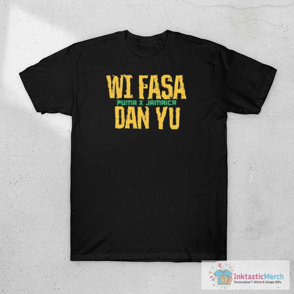 Usain Bolt Wi Fasa Dan Yu Puma X Jamaica T-Shirts 1 Usain Bolt Wi Fasa Dan Yu Puma X Jamaica T-Shirts