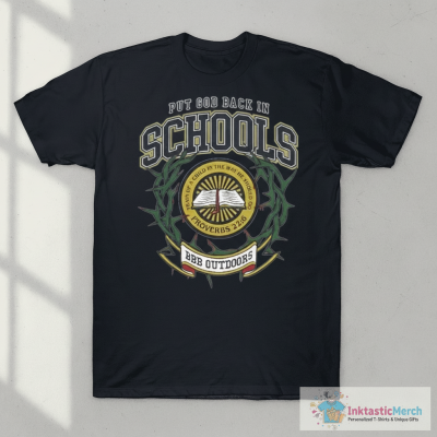 Zach Rushing Wearing Put God Back In Schools BBB Outdoors T-shirt