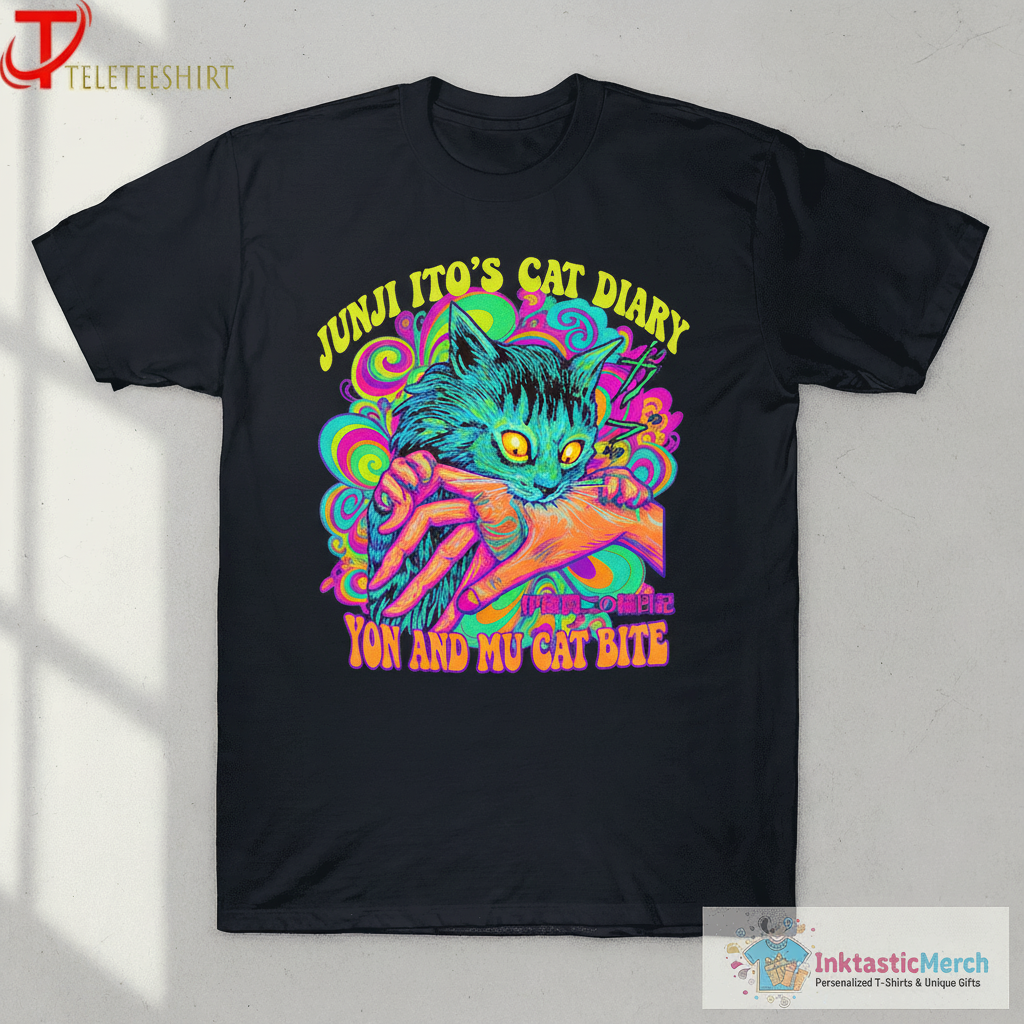 Zade Wearing Junji Ito’s Cat Diary Yon And Mu Cat Bite Shirts 1 Zade Wearing Junji Ito’s Cat Diary Yon And Mu Cat Bite Shirts