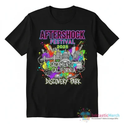 Aftershock Festival 2025 Sacramento California Discovery Park doodle shirt - High Quality Printed T-Shirt