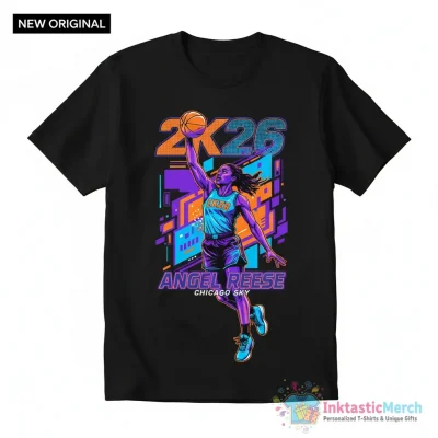 Angel Reese NBA 2K26 Chicago Sky basketball shirt - High Quality Printed T-Shirt