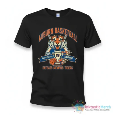 Auburn Tigers Basketball Beats Memphis Tigers Win 2024 Maui Invitational Champions shirt - High Quality Printed T-Shirt