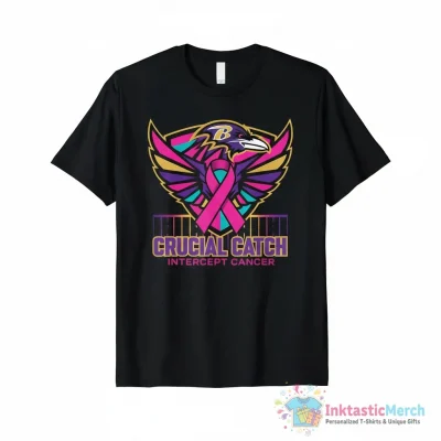 Baltimore Ravens 2024 NFL Crucial Catch Intercept Cancer shirt - High Quality Printed T-Shirt
