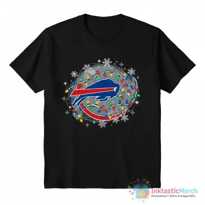 Buffalo Bills Primary Logo Holiday Lights Christmas light shirt - High Quality Printed T-Shirt