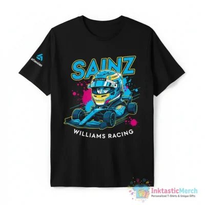 Carlos Sainz Jr Atlassian Williams racing signature shirt - High Quality Printed T-Shirt