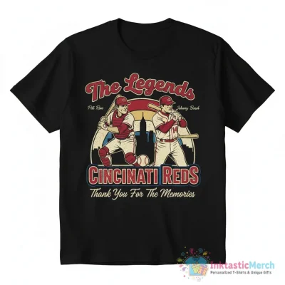 Cincinnati Reds The Legends Peter Rose Johnny Bench Thank You For The Memories signature shirt - High Quality Printed T-Shirt