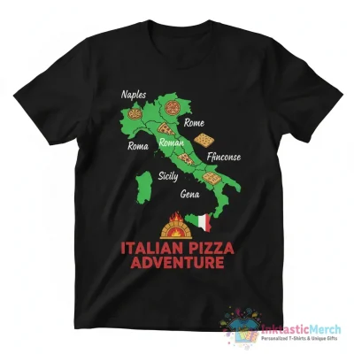 Delicious Italian pizza map shirt - High Quality Printed T-Shirt