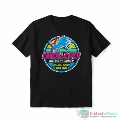 Detroit Lions 2024 NFL Crucial Catch Club shirt - High Quality Printed T-Shirt