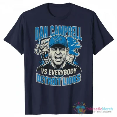 Detroit Lions Dan Campbell vs everybody shirt - High Quality Printed T-Shirt