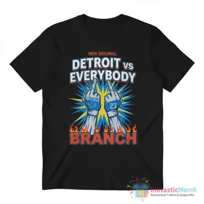 Detroit Lions vs Everybody 23 St Brown Branch Double Bird shirt - High Quality Printed T-Shirt