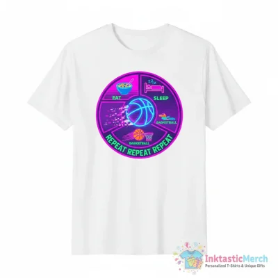 Eat sleep basketball repeat shirt - High Quality Printed T-Shirt