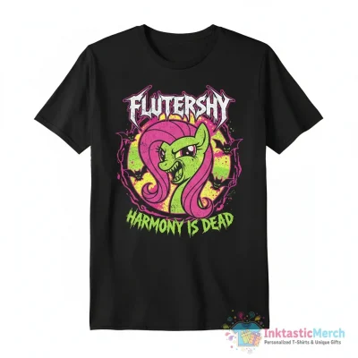 Fluttershy my little Pony metal shirt - High Quality Printed T-Shirt