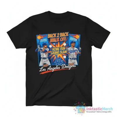 Freddie Freeman back to back walk off home run grand slam Los Angeles Dodgers shirt - High Quality Printed T-Shirt