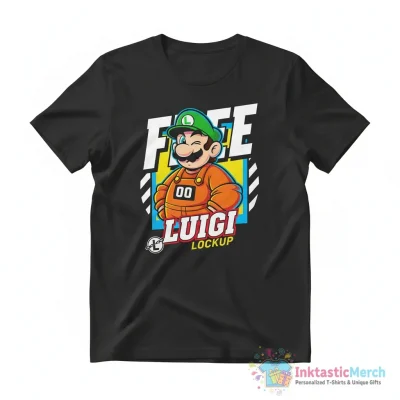 Free Big L Free Luigi mugshot shirt - High Quality Printed T-Shirt