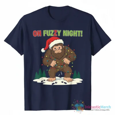Funny Sasquatch walking Christmas shirt - High Quality Printed T-Shirt