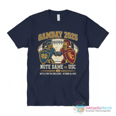 Gameday Notre Dame Fighting Irish vs USC Trojans 2025 shirt - High Quality Printed T-Shirt