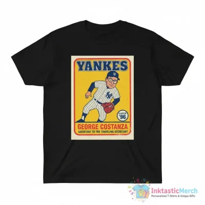 George Costanza Yankees baseball card shirt - High Quality Printed T-Shirt