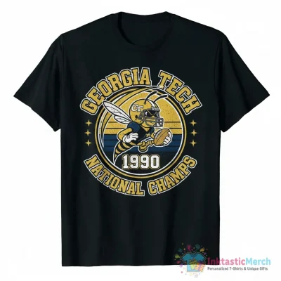 Georgia Tech Yellow Jackets football national Champs 1990 vintage shirt - High Quality Printed T-Shirt