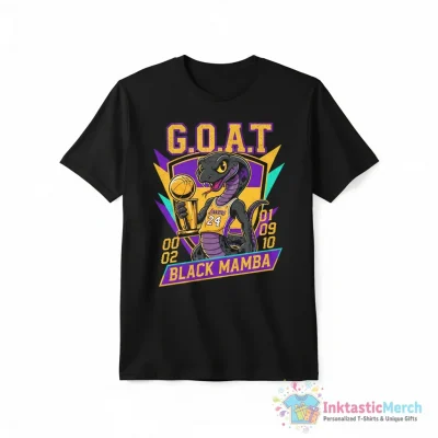 Goat Black Mamba cartoon champion cup 00 01 02 09 10 Lakers shirt - High Quality Printed T-Shirt