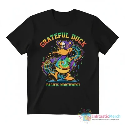 Grateful Dead x Oregon Duck Grateful Duck bears mascot logo shirt - High Quality Printed T-Shirt