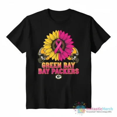 Green Bay Packers s x Breast Cancer awareness month 2025 sunflower shirt - High Quality Printed T-Shirt