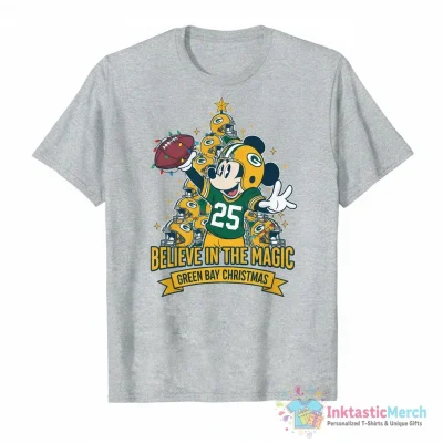 Green Bay Packers x Mickey Mouse believe in the magic of Christmas shirt - High Quality Printed T-Shirt