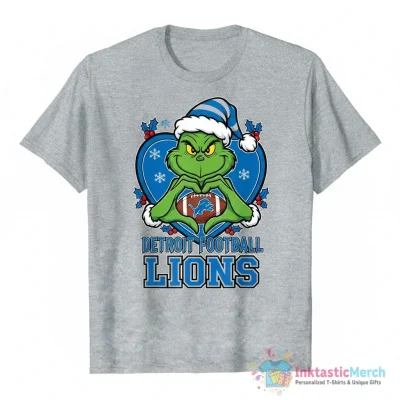 Grinch Detroit Football Christmas love Lions shirt - High Quality Printed T-Shirt