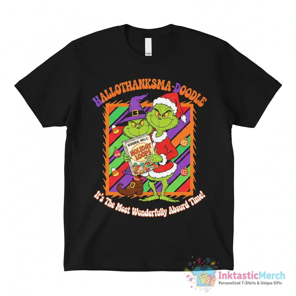 Grinch Hallothanksmas General Mills it’s the most wonderful time of the year shirt 1 Grinch Hallothanksmas General Mills it’s the most wonderful time of the year shirt - High Quality Printed T-Shirt