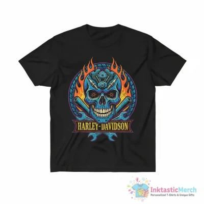 Harley Davidson Motorcycle Apparel skull shirt - High Quality Printed T-Shirt