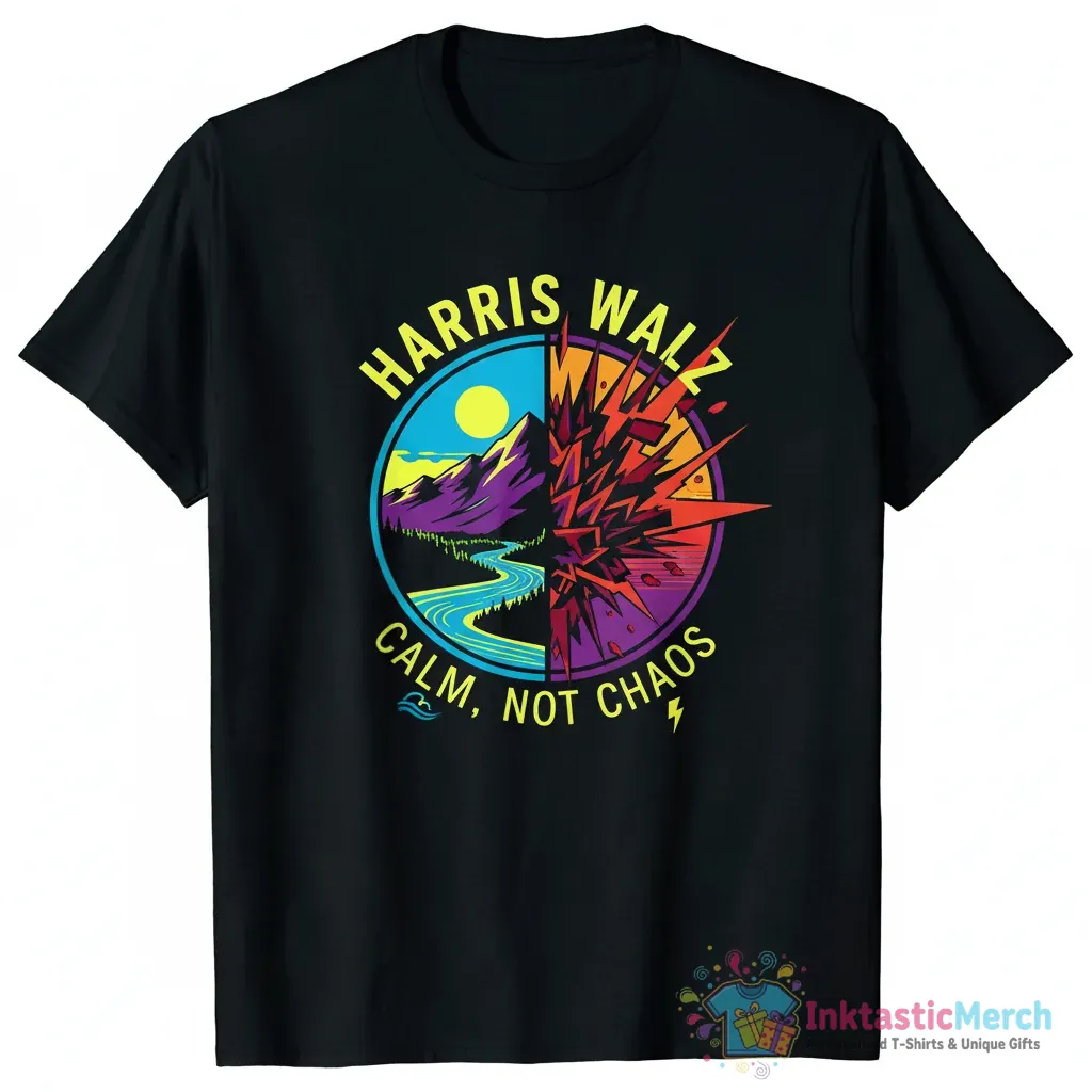Harris Walz calm not chaos shirt 1 Harris Walz calm not chaos shirt - High Quality Printed T-Shirt