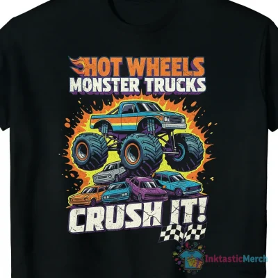 Hot Wheels Monster Trucks crush it shirt - High Quality Printed T-Shirt