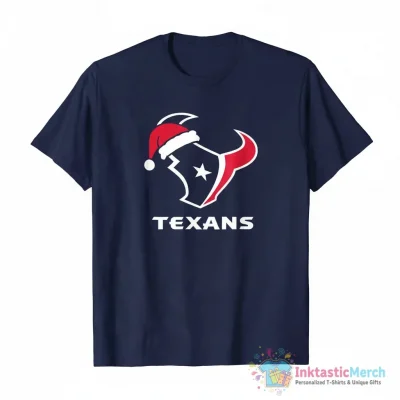 Houston Texans 2025 Santa Hat Logo Ornament - High Quality Printed T-Shirt
