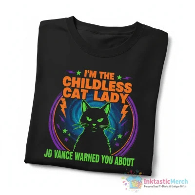 I’m the childless cat lady JD Vance warned you about t-shirt - High Quality Printed T-Shirt