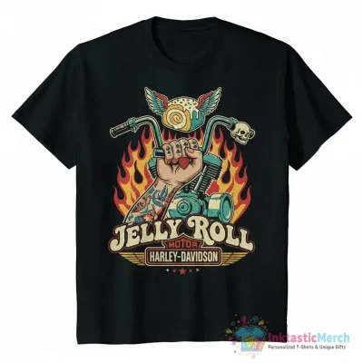 Jelly Roll Harley Davidson shirt - High Quality Printed T-Shirt