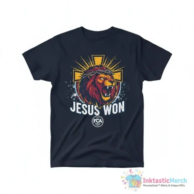 Jesus Won Fellowship of Christian Athletes logo shirt - High Quality Printed T-Shirt
