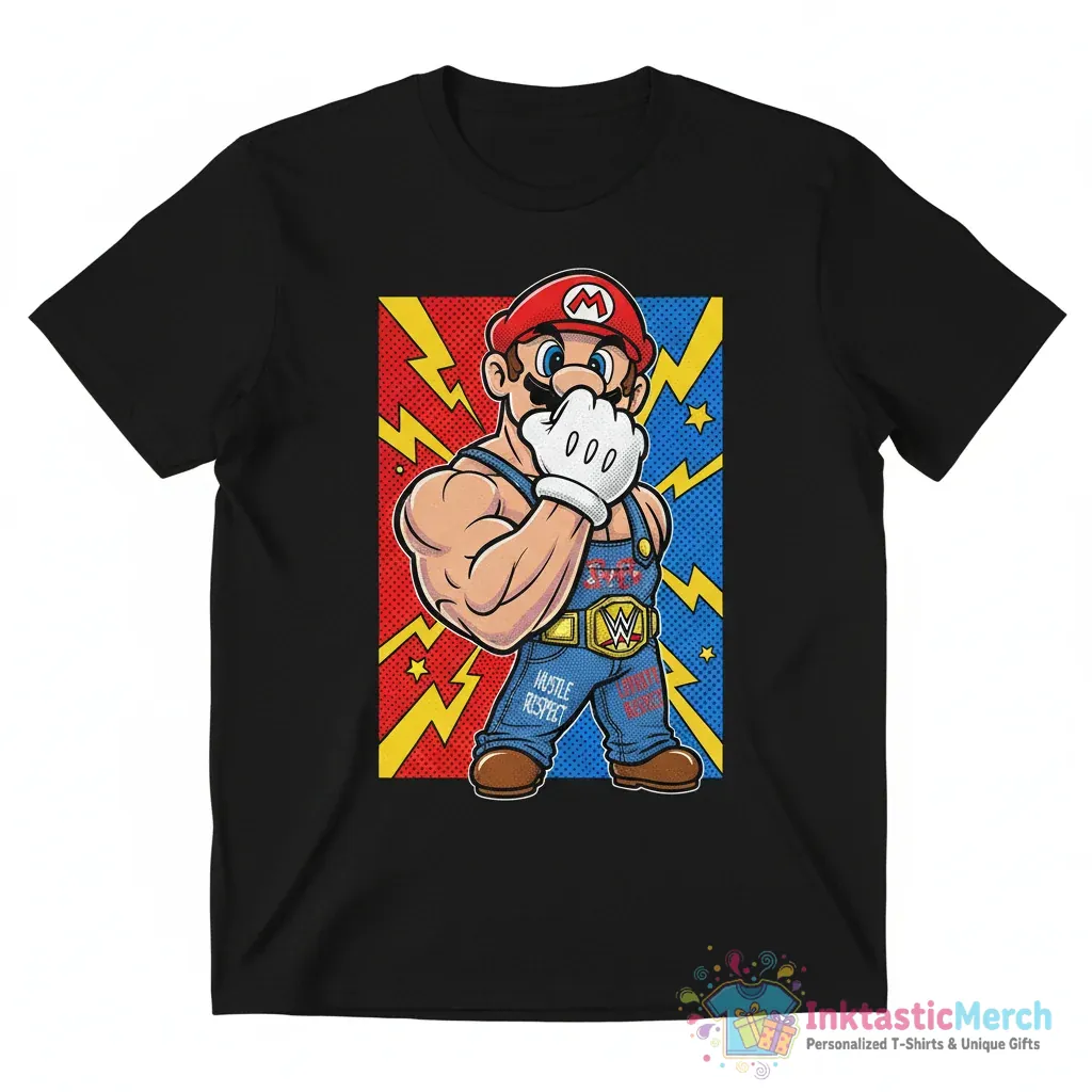 John Cena Super Mario Epic WWE x Nintendo Crossover shirt 1 John Cena Super Mario Epic WWE x Nintendo Crossover shirt - High Quality Printed T-Shirt