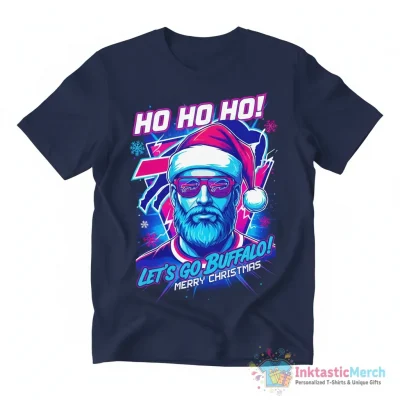 Josh Allen Santa Ho Ho Ho Let’s Go Buffalo Bills Nfl Merry Christmas shirt - High Quality Printed T-Shirt