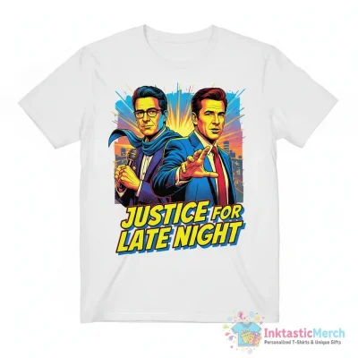 Justice for Late Night Jimmy Kimmel Stephen Colbert Shirt - High Quality Printed T-Shirt
