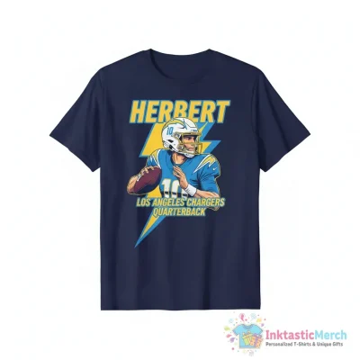 Justin Herbert quarterback Los Angeles Chargers football shirt - High Quality Printed T-Shirt
