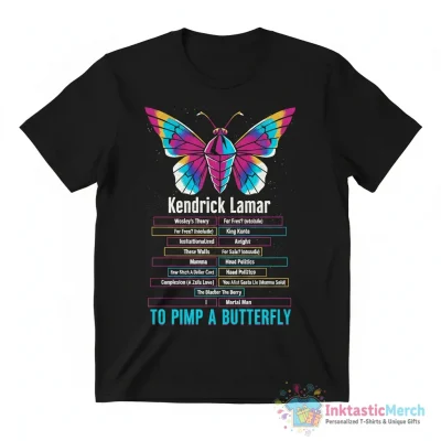 Kendrick Lamar to pimp a butterfly graphic tracklist shirt - High Quality Printed T-Shirt