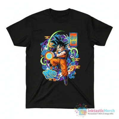 Kid Goku Black White Ornament - High Quality Printed T-Shirt