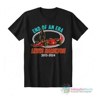 Lewis Hamilton 2013-2024 End Of An Era Ferrari Formula 1 Team Signature shirt - High Quality Printed T-Shirt