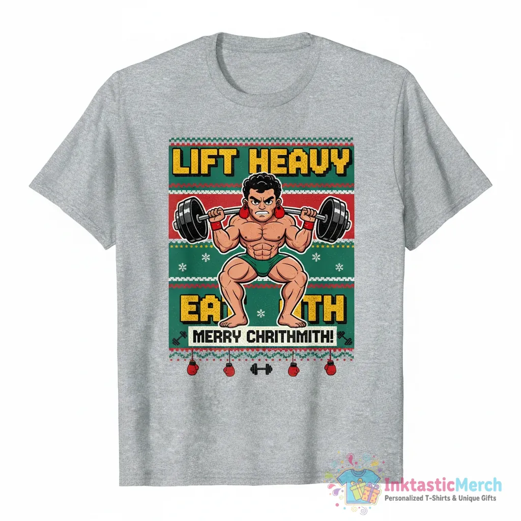 Lift Heavy Eat Ath Merry Chrithmith Mike Tyson Butt Viral meme Christmas shirt 1 Lift Heavy Eat Ath Merry Chrithmith Mike Tyson Butt Viral meme Christmas shirt - High Quality Printed T-Shirt